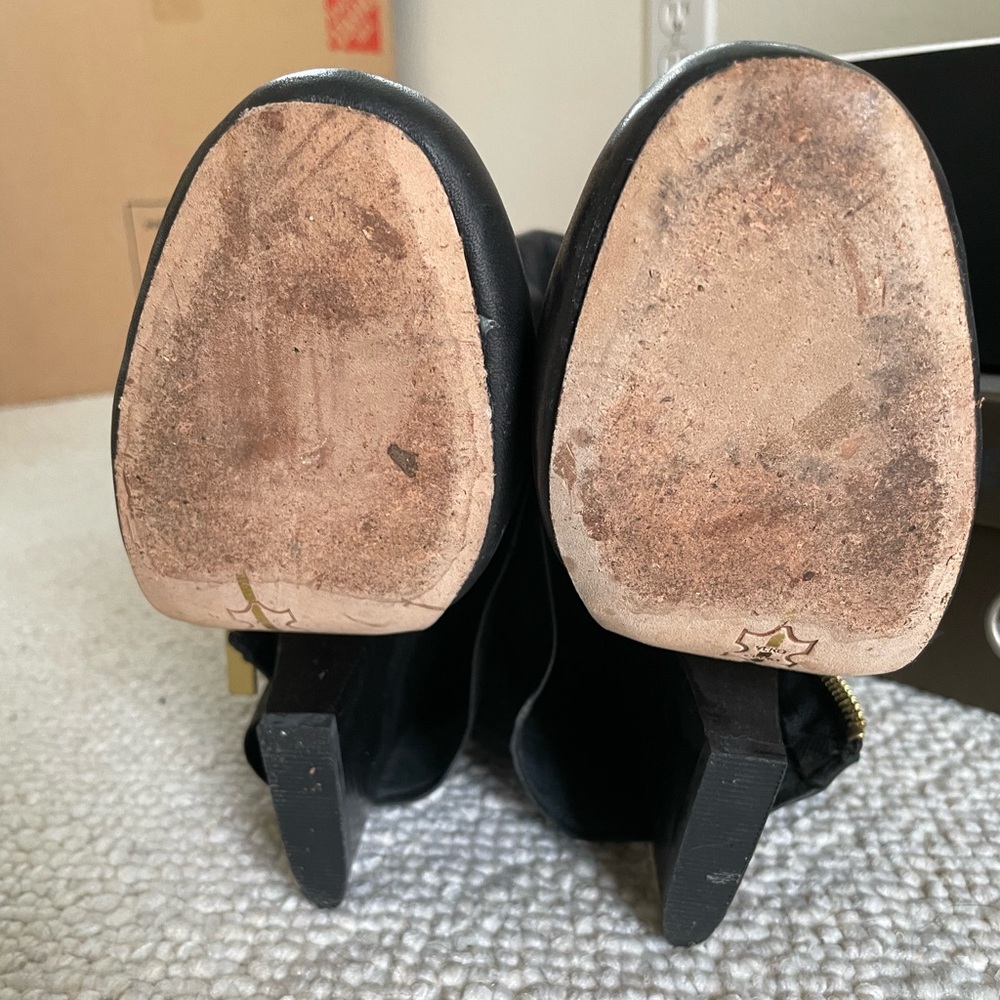 Dolce Vita ‘Josey’ Fold Over Black Leather Zipper Boots - Size 7 - Picture 4 of 5